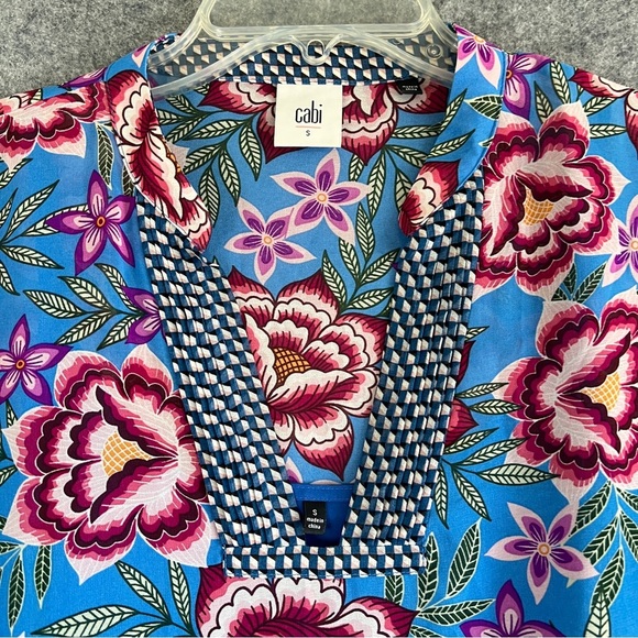 CABI Primrose Floral Tunic Dress Separate Blue Slip Size Small - Picture 5 of 11